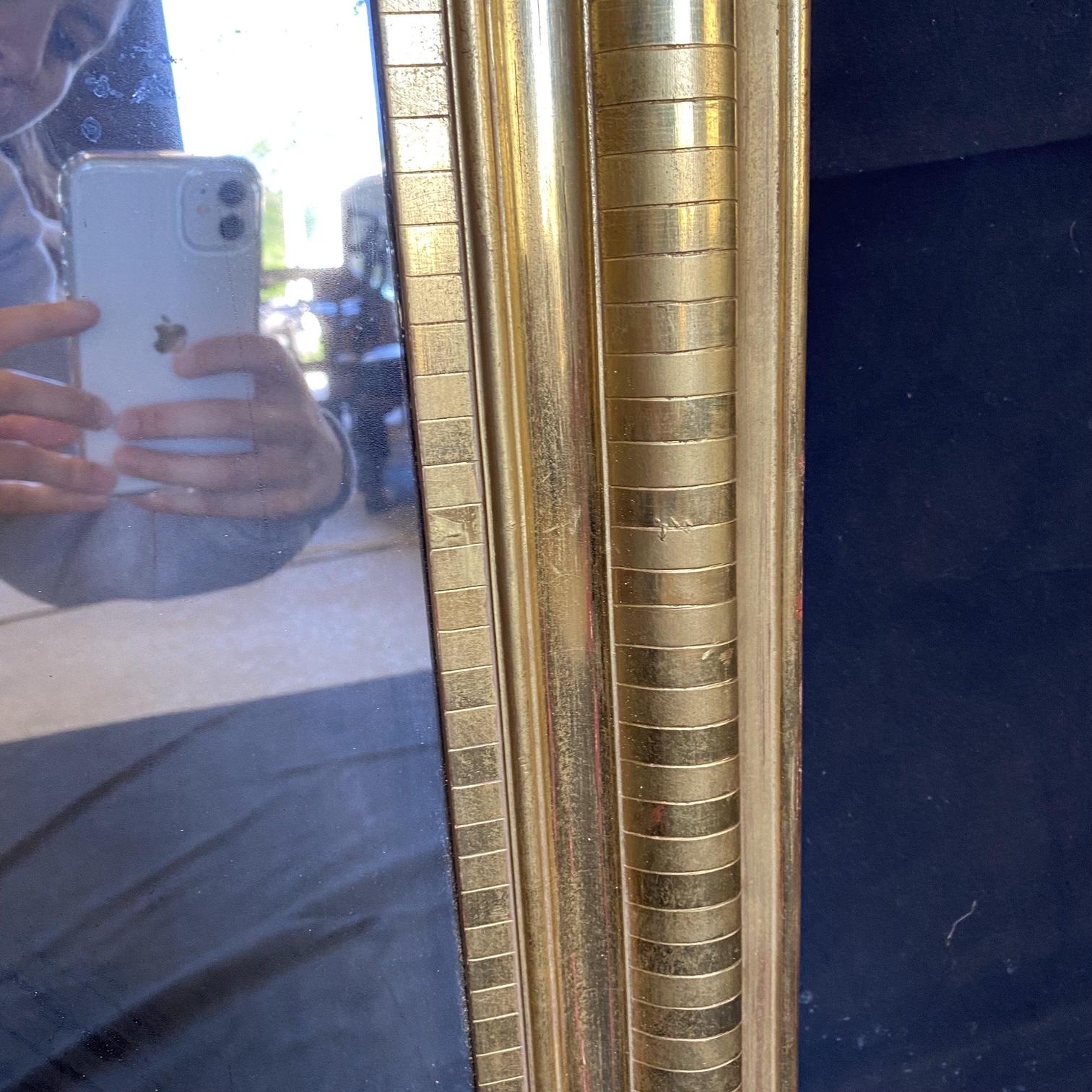 Beautiful Giltwood Louis Philippe French Mirror with Curved Top For Sale 5