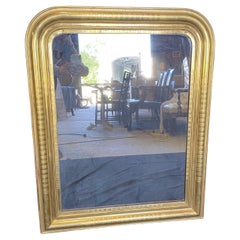 Beautiful Giltwood Louis Philippe French Mirror with Curved Top