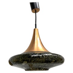 Beautiful Glass and Copper Ceiling Light Pendant Lamp by Doria Leuchten, Germany