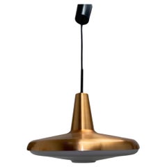 Beautiful Glass and Copper Ceiling Light Pendant Lamp by Doria Leuchten, Germany