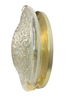 Beautiful Glass Flush Mount or Wall Light by Doria Leuchten, Germany, 1970s