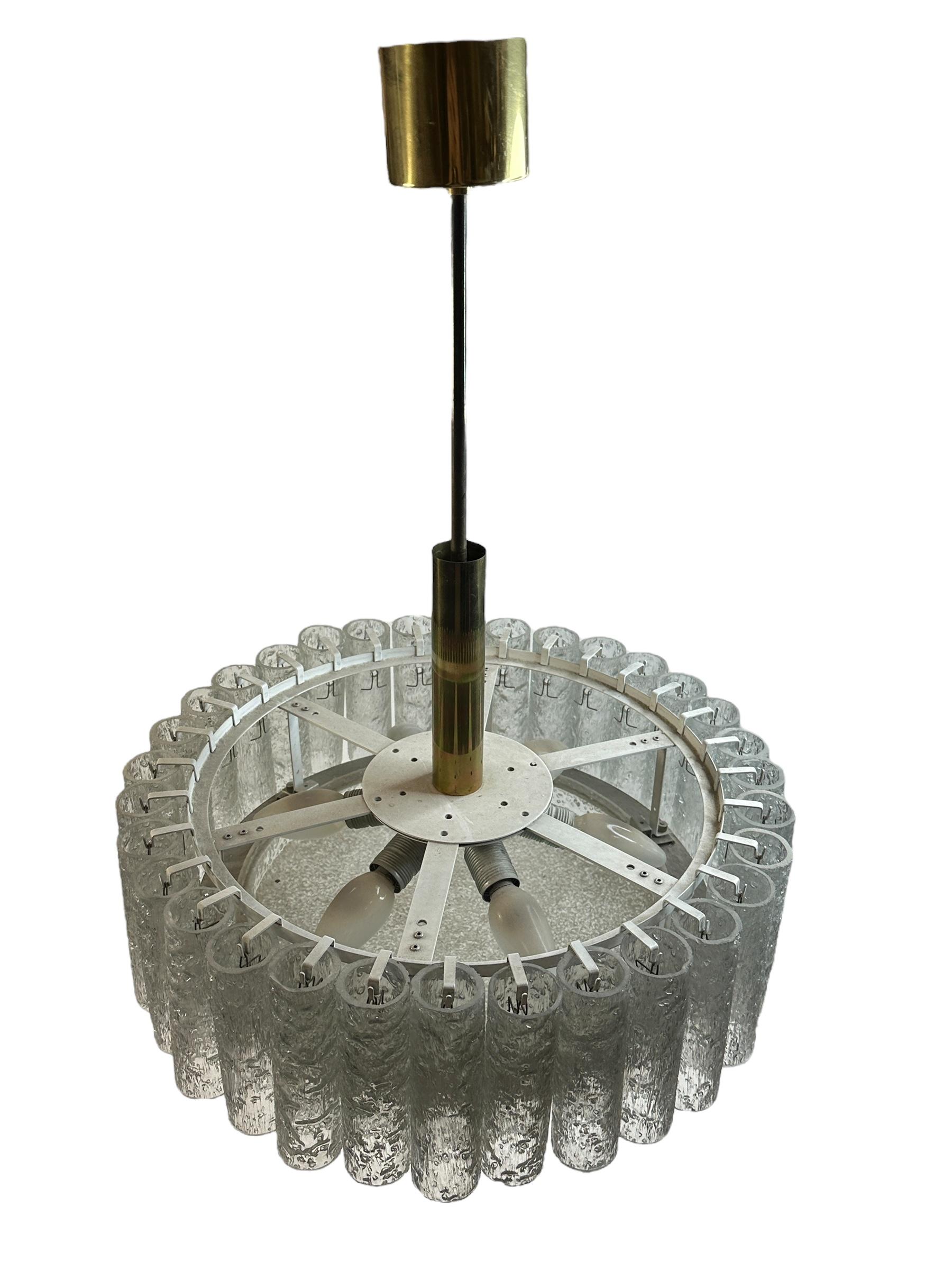 Beautiful Glass Tube Chandelier by Doria Leuchten, Germany, 1960s For Sale 4