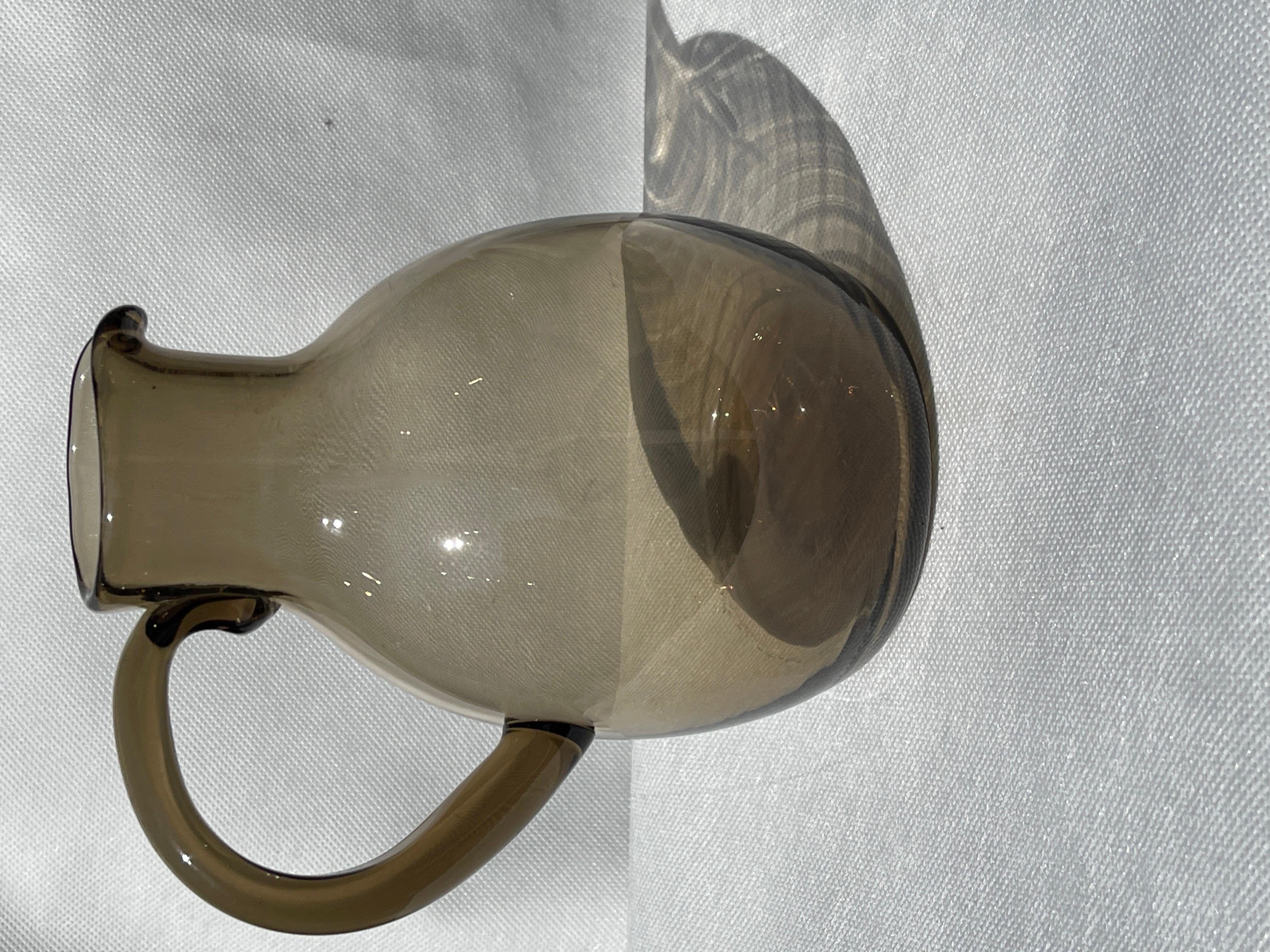 Beautiful glasses set ART DECO signed Daum Nancy smoked glass 36 piece, 1930s For Sale 3
