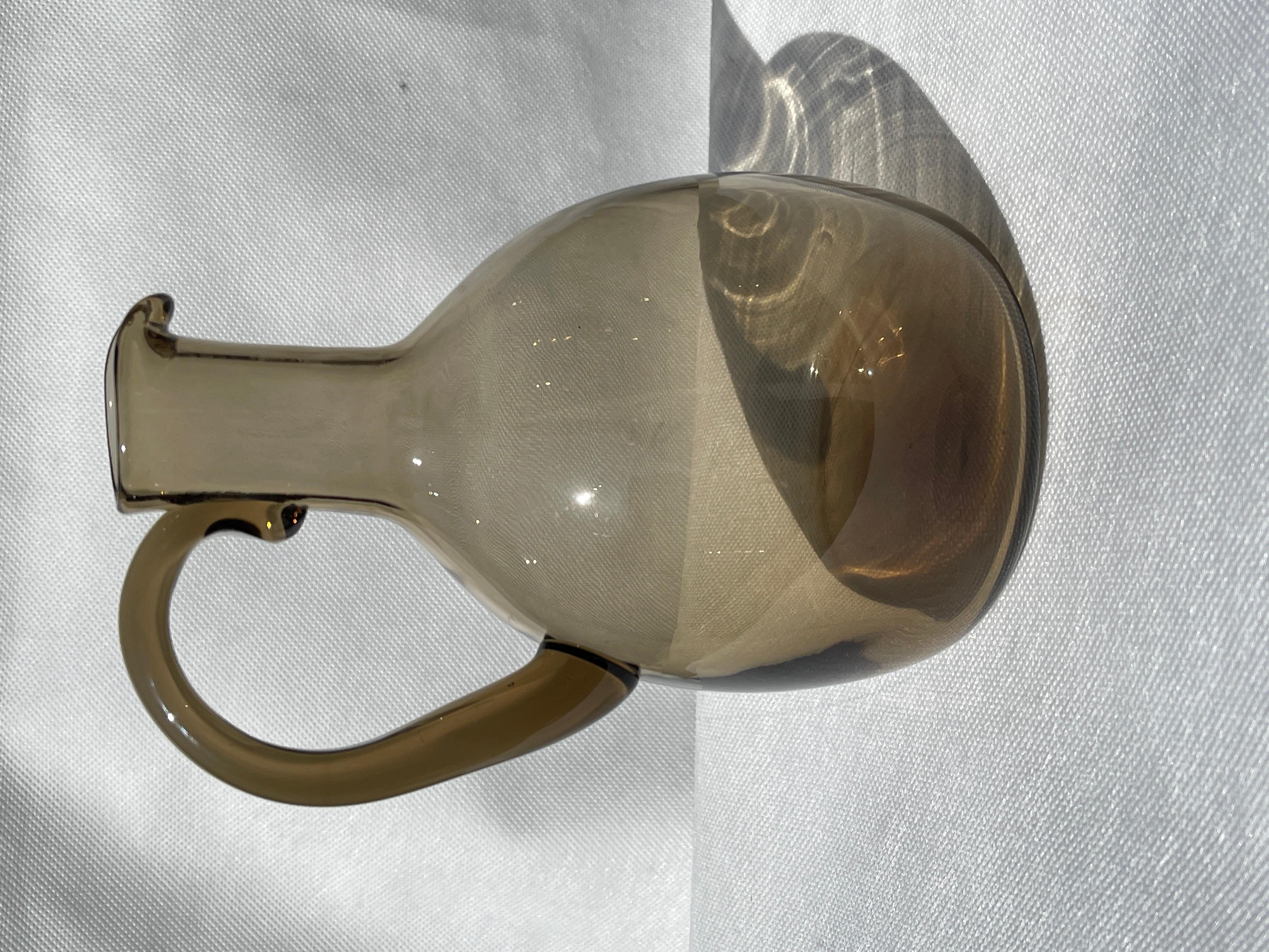 Beautiful glasses set ART DECO signed Daum Nancy smoked glass 36 piece, 1930s For Sale 2