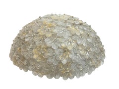 Beautiful Gold Flake Flower Flush Mount Barovier Toso Venice Italy 1950s