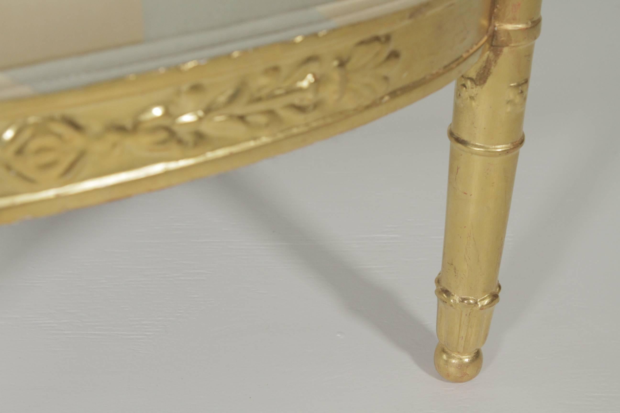 Silk Beautiful Gold Gilt Armchair, circa 1880-1900