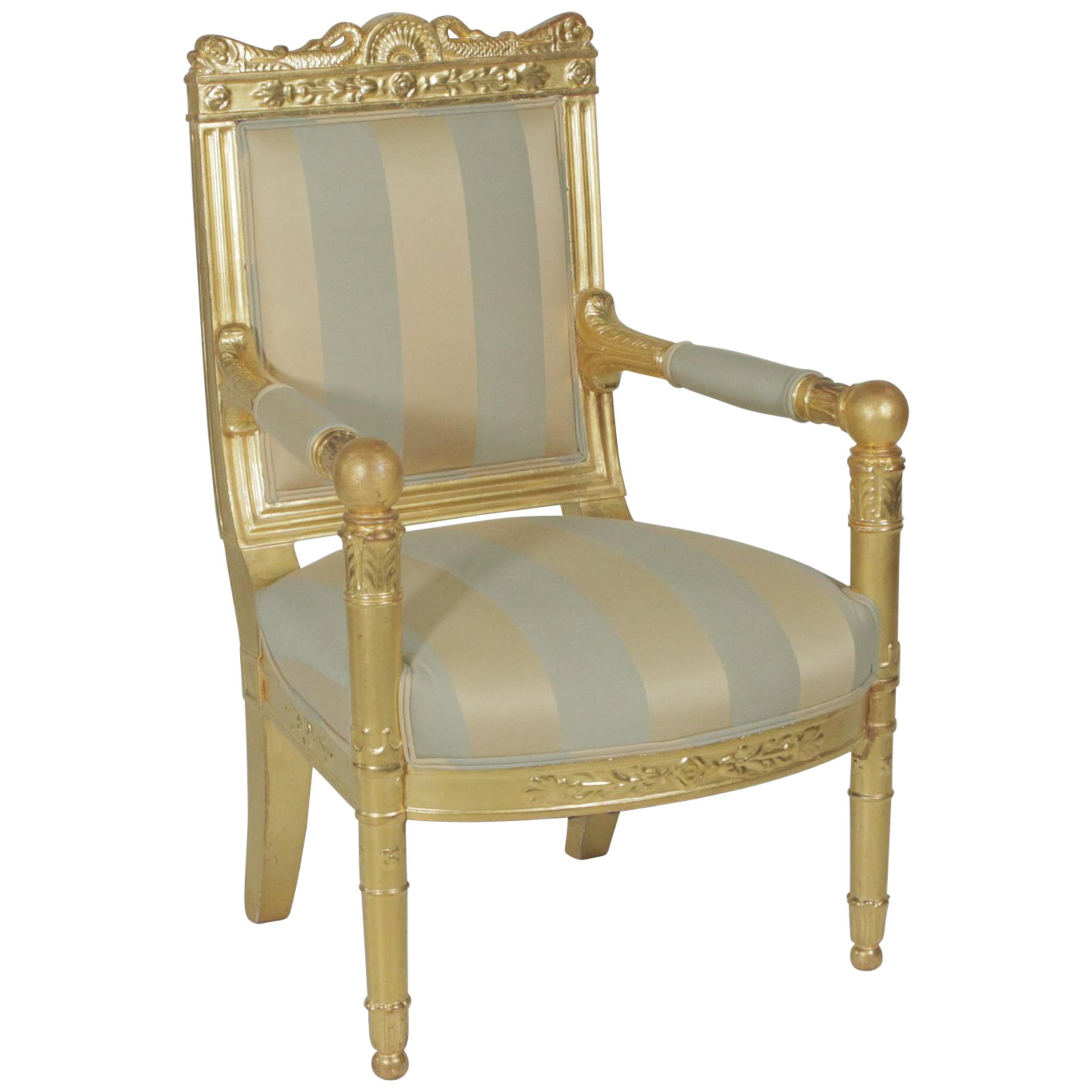 Beautiful Gold Gilt Armchair, circa 1880-1900