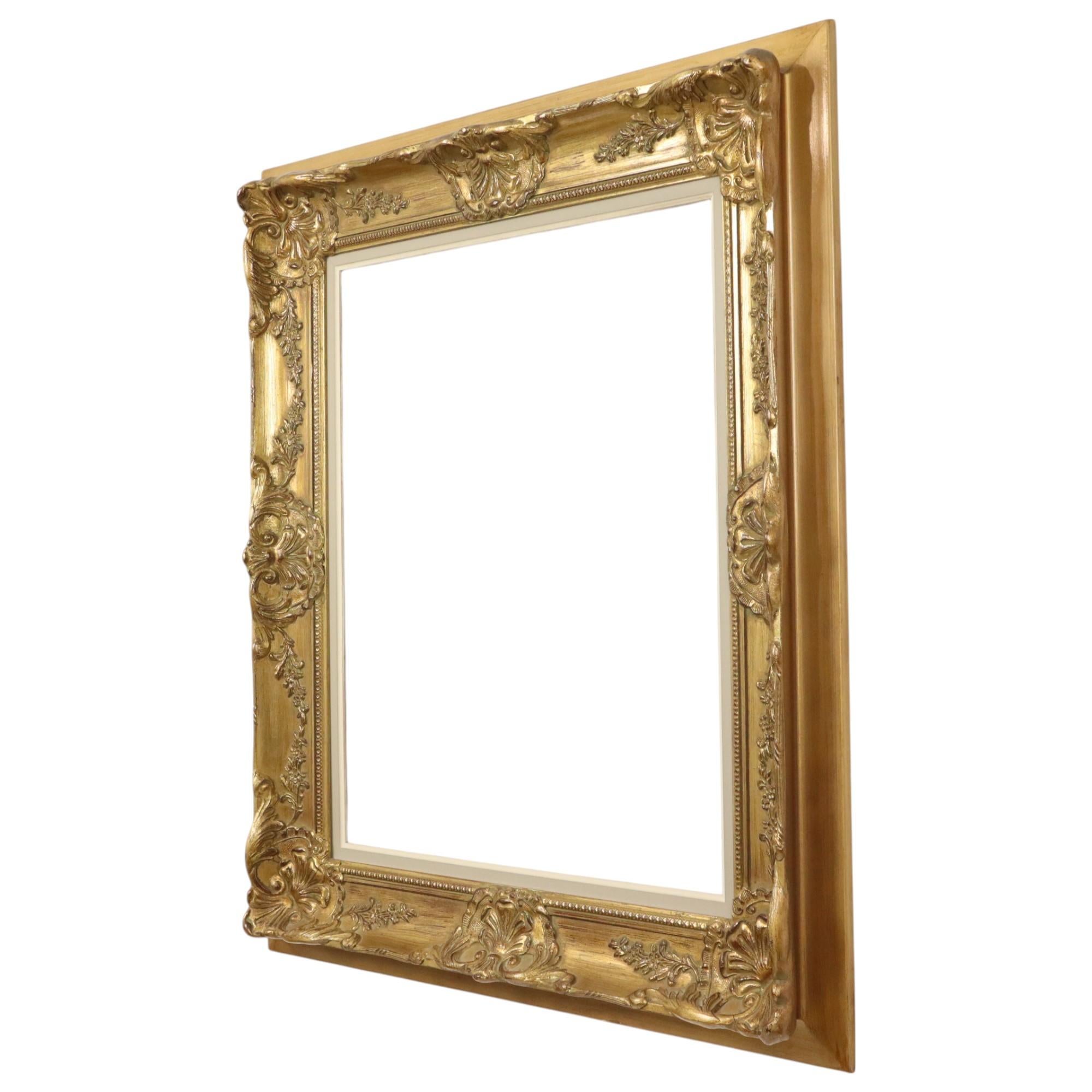 Beautiful Gold Leaf Baroque Style Frame Classic Frame 84x74cm For Sale 3