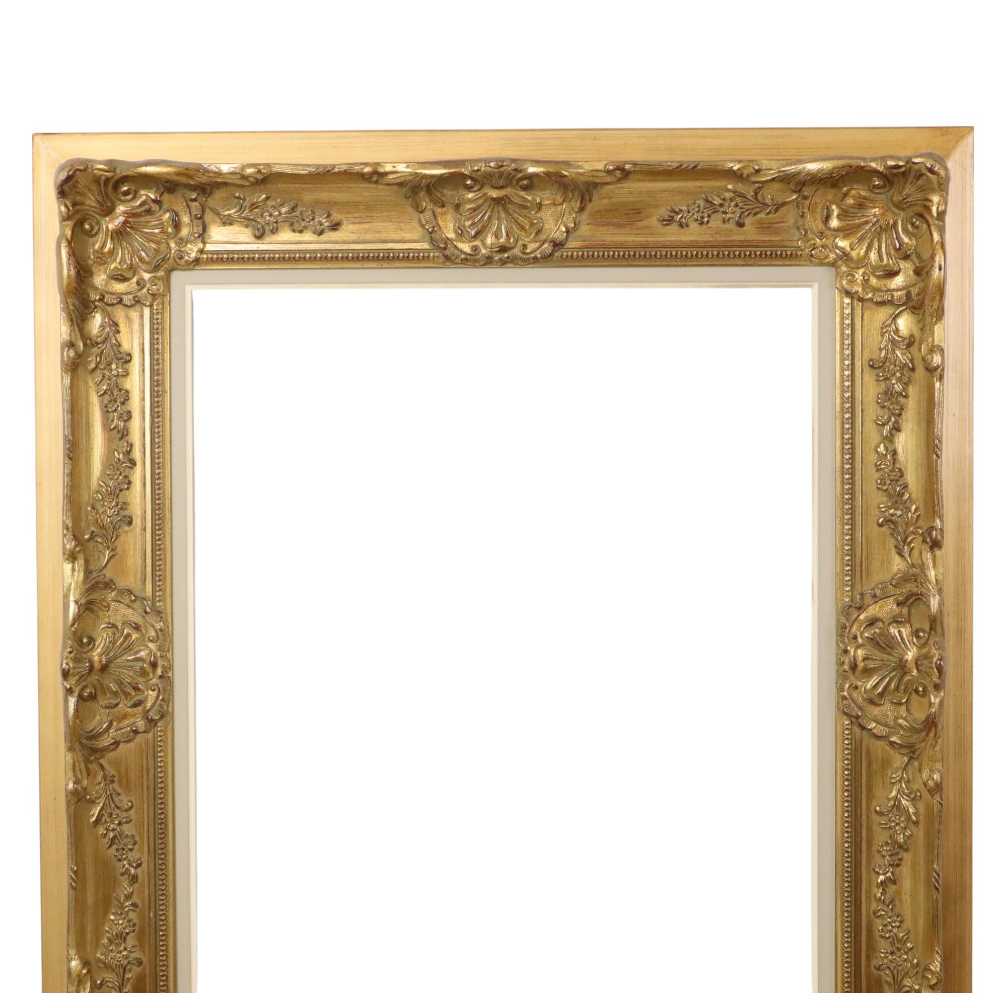 Belgian Beautiful Gold Leaf Baroque Style Frame Classic Frame 84x74cm For Sale