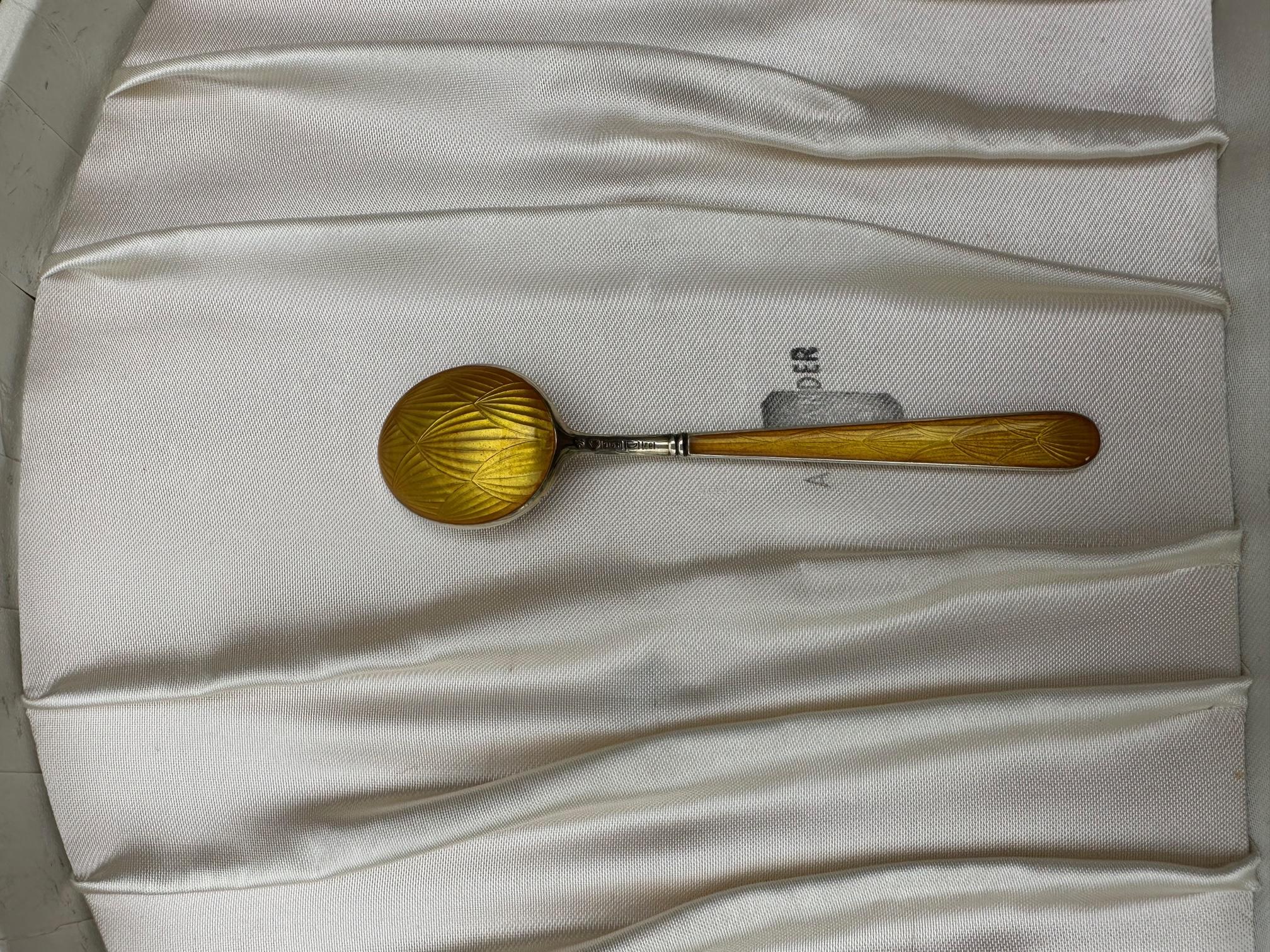 Beautiful Gold Plated Mocha / Coffee Spoons by Tillander, Finland In Good Condition For Sale In Espoo, FI