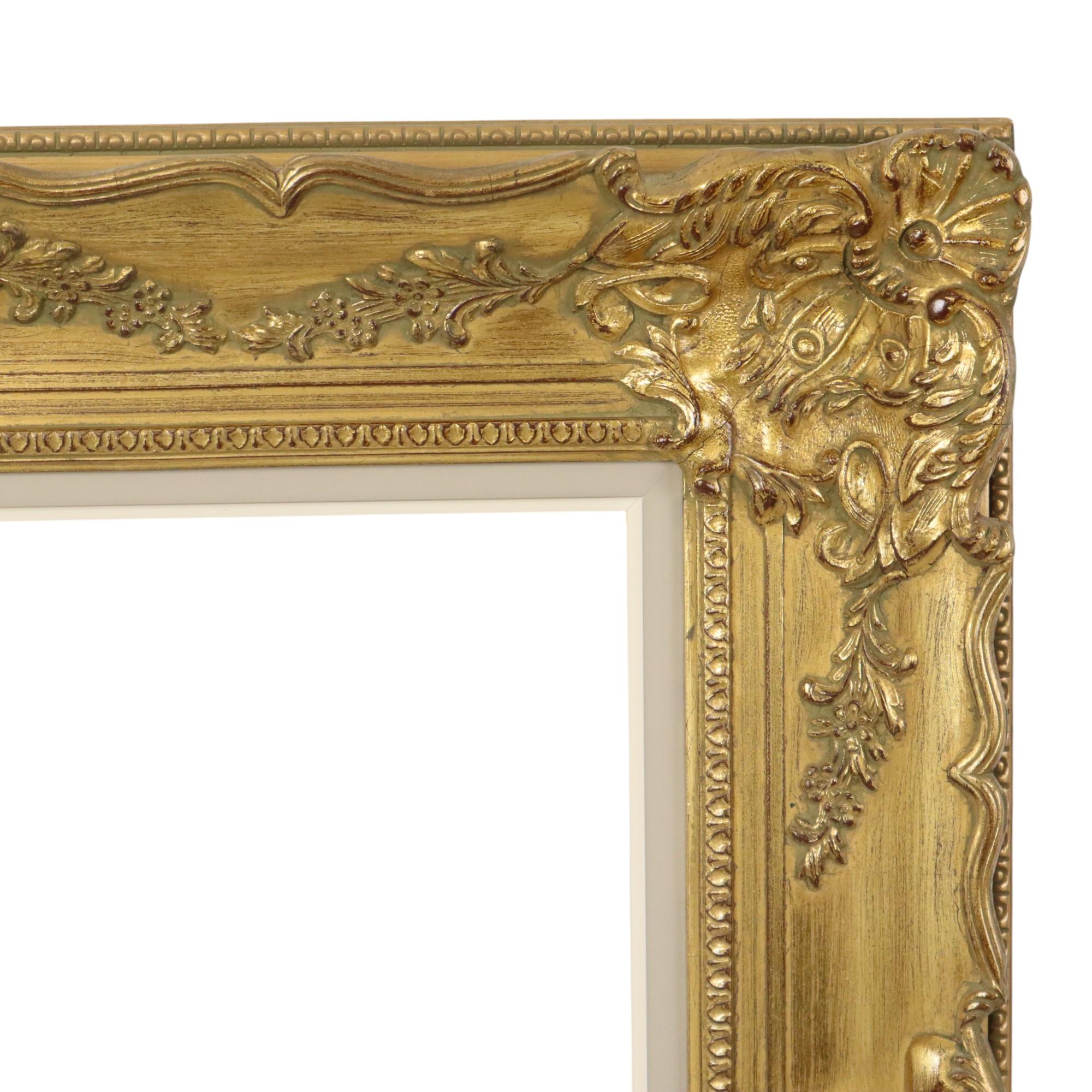 Gesso Beautiful Golden Baroque Style Frame Classic Frame 84x74cm For Sale