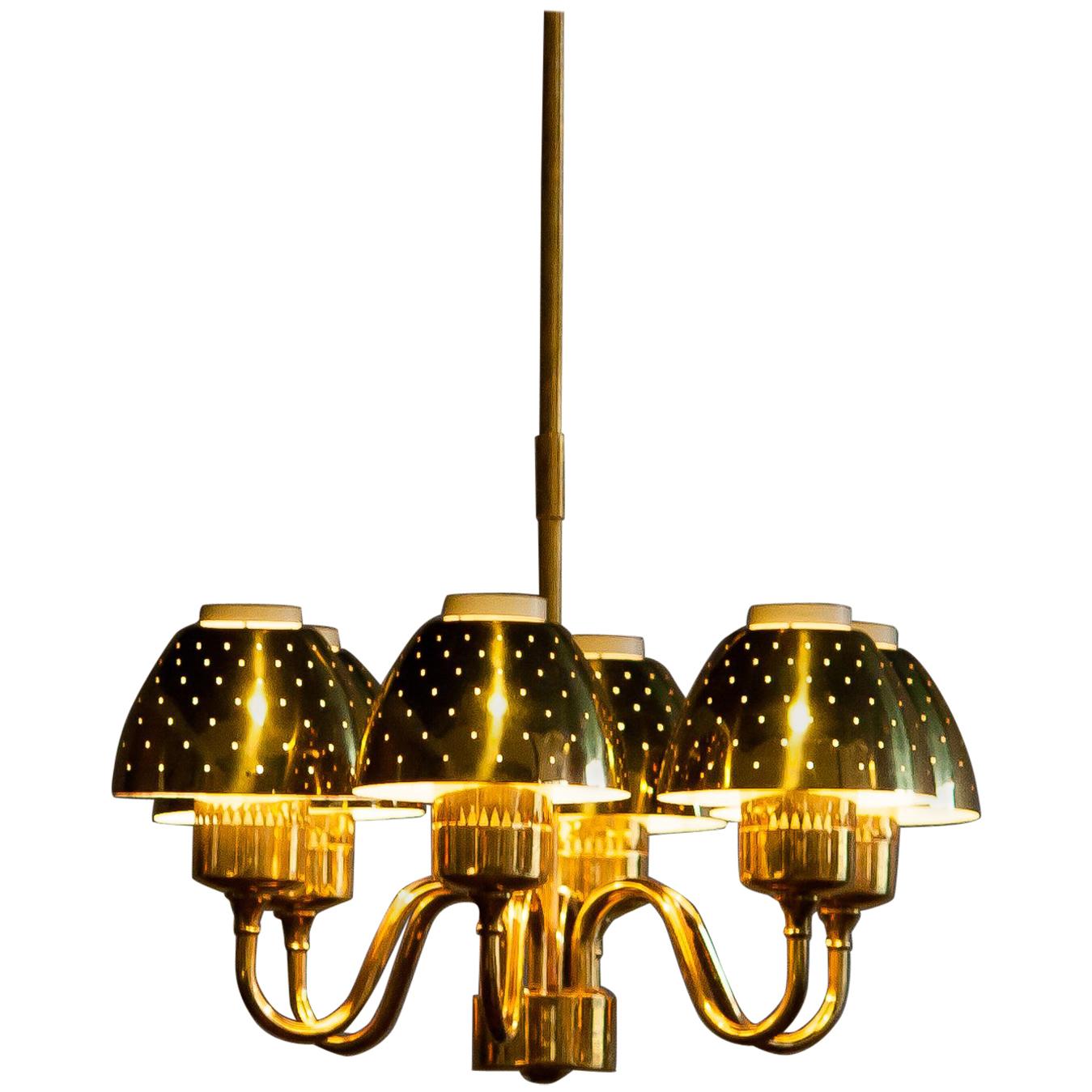 Beautiful Golden Chandelier by Hans-Agne Jakobsson, 1960s