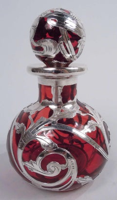 Bellissimo profumo Gorham Art Nouveau Classical Red Silver Overlay