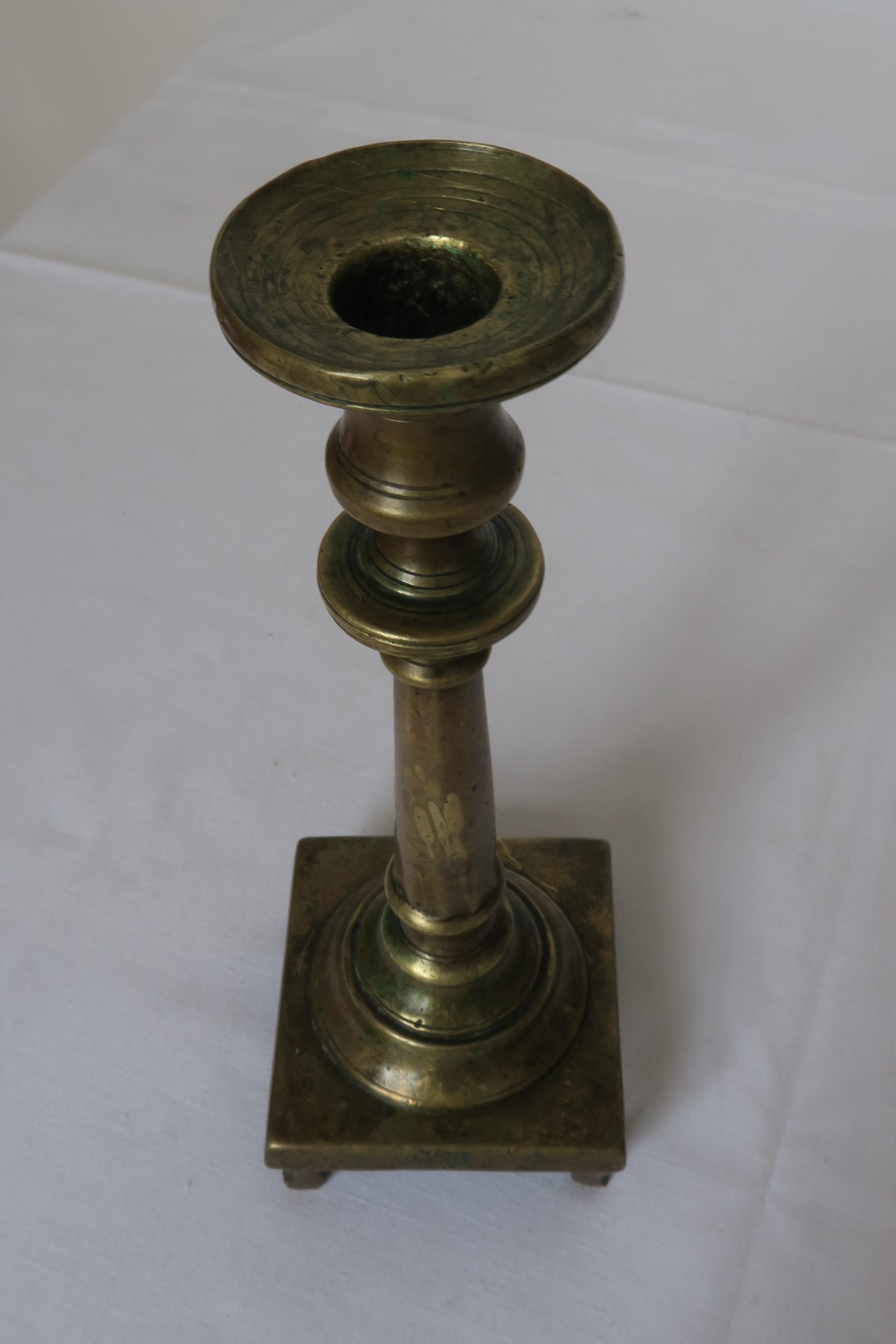 Hand-Crafted Beautiful Gothic Brass Candelabra/Candlestick, circa 1500 For Sale