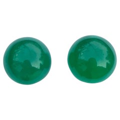 Beautiful Green Agate Pair Gemstone 7.25 Carats Round Shape Indian Gemstone
