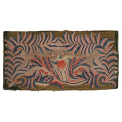 Magnifique tapis crocheté américain antique vert