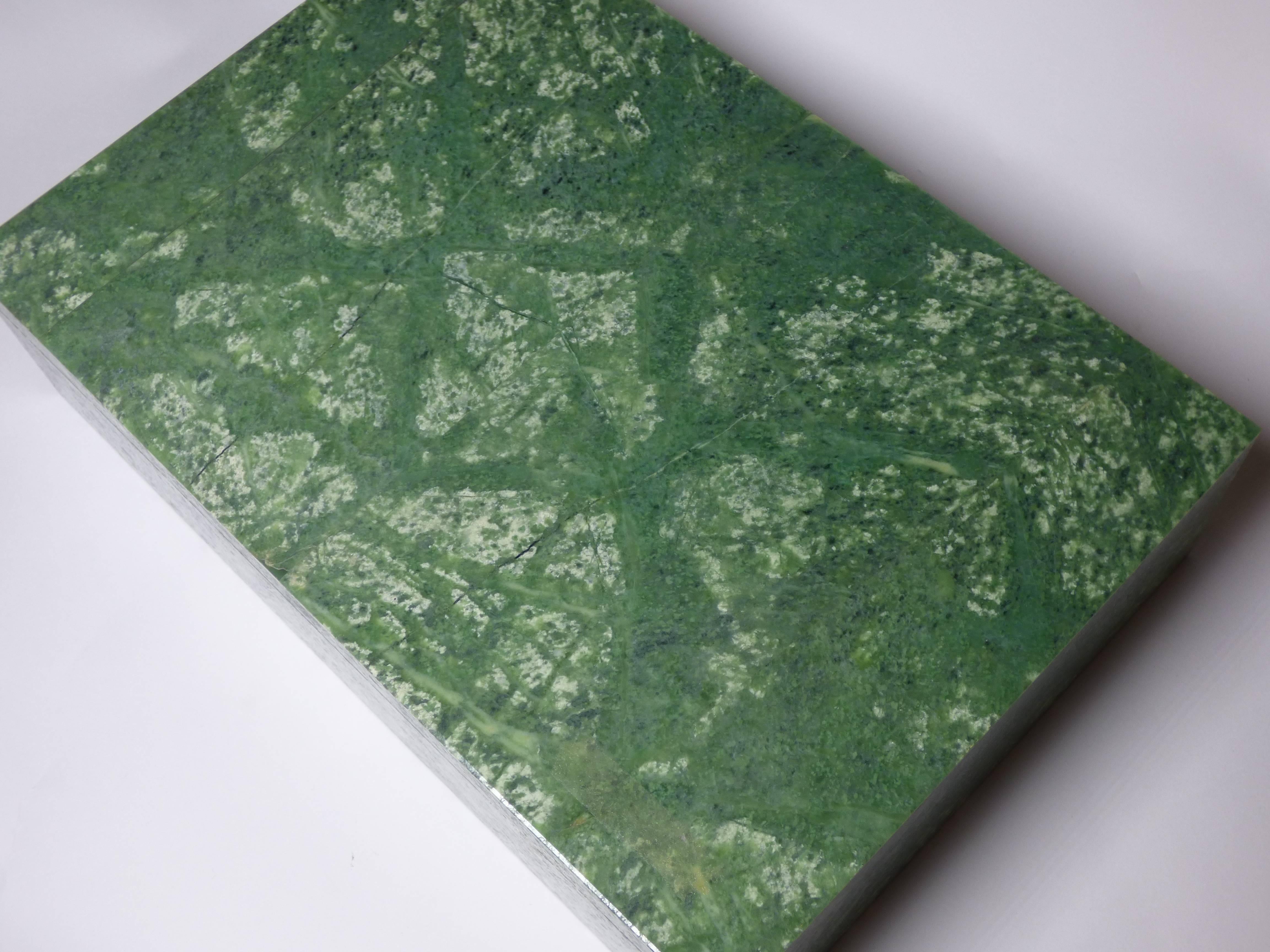 Italian Beautiful Green Jade Box by Studio Superego, Unique Piece, Italy