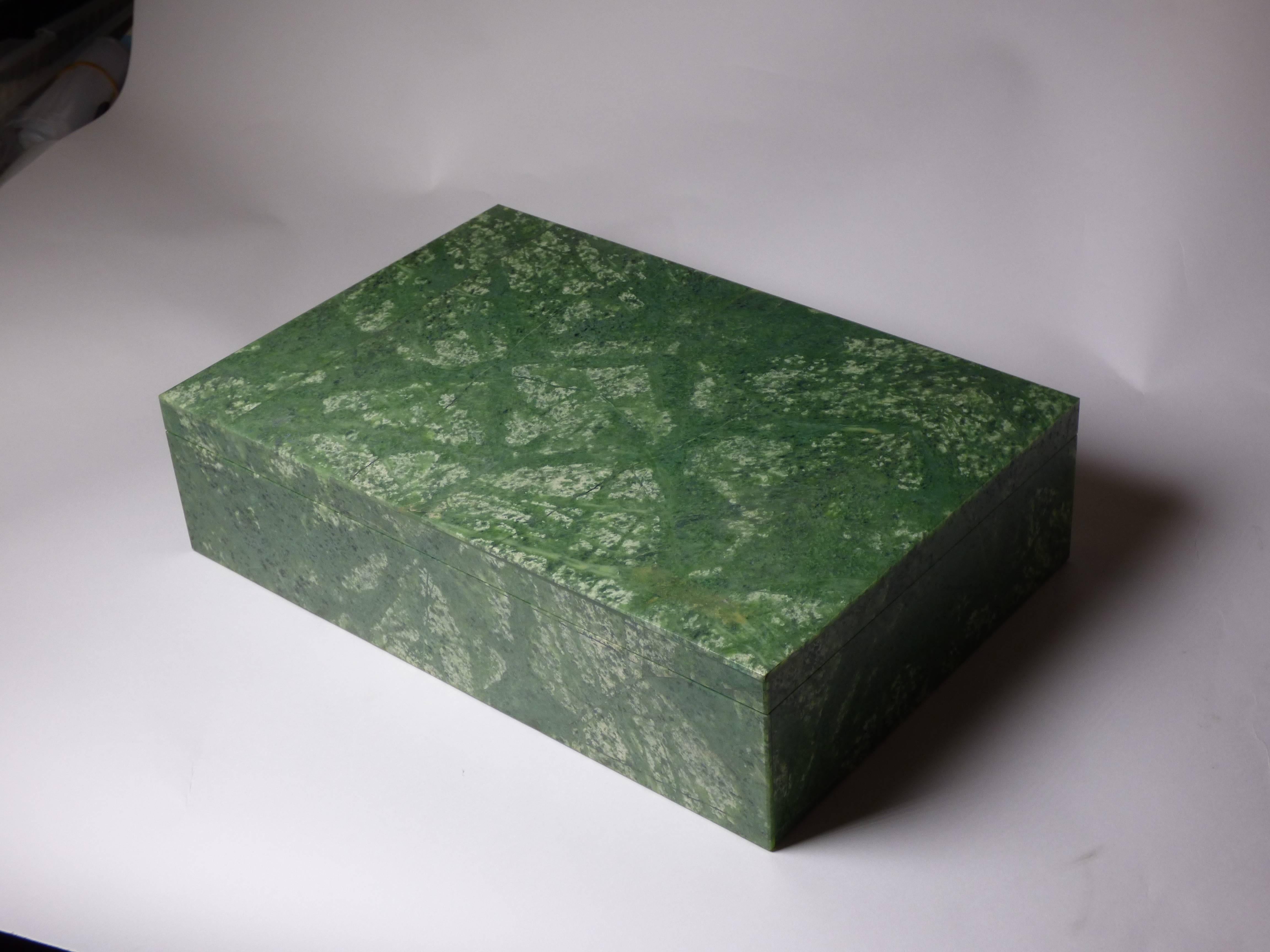 Beautiful Green Jade Box by Studio Superego, Unique Piece, Italy 1
