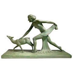 Beautiful Green Terracotta Sculpture Signed “S.Melanie”, circa 1920