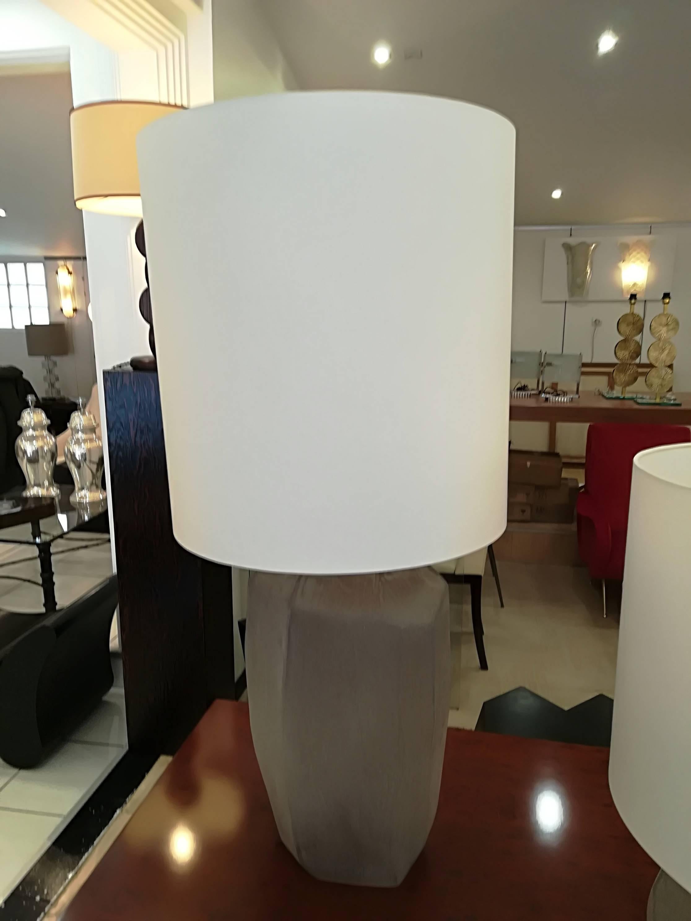 Mid-Century Modern Beautiful Grey Frosted Glass Table Lamp