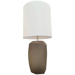Beautiful Grey Frosted Glass Table Lamp