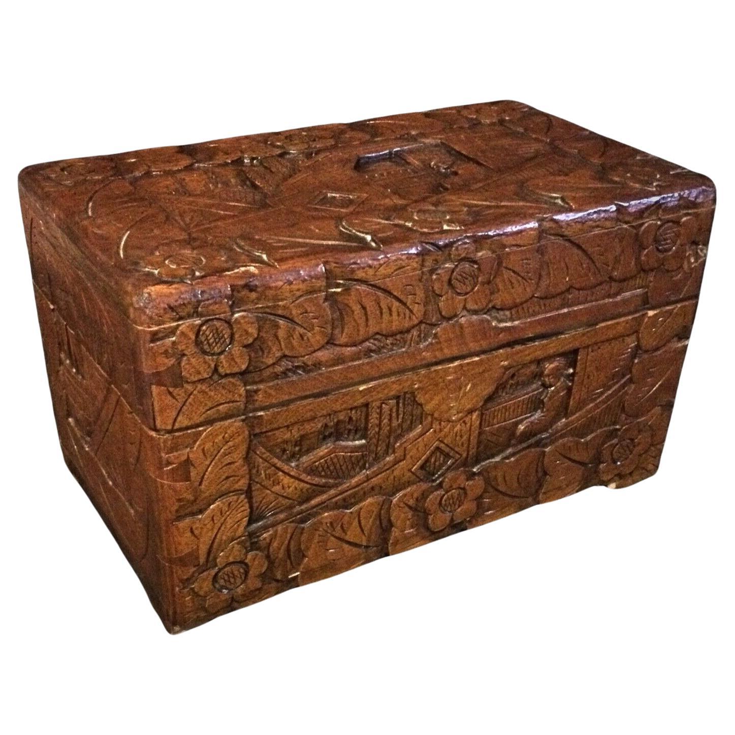 Precioso joyero o caja de almacenaje en bajorrelieve tallada a mano - 2Y51