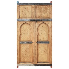 Vintage Beautiful Hand Carved Moroccan Double Door