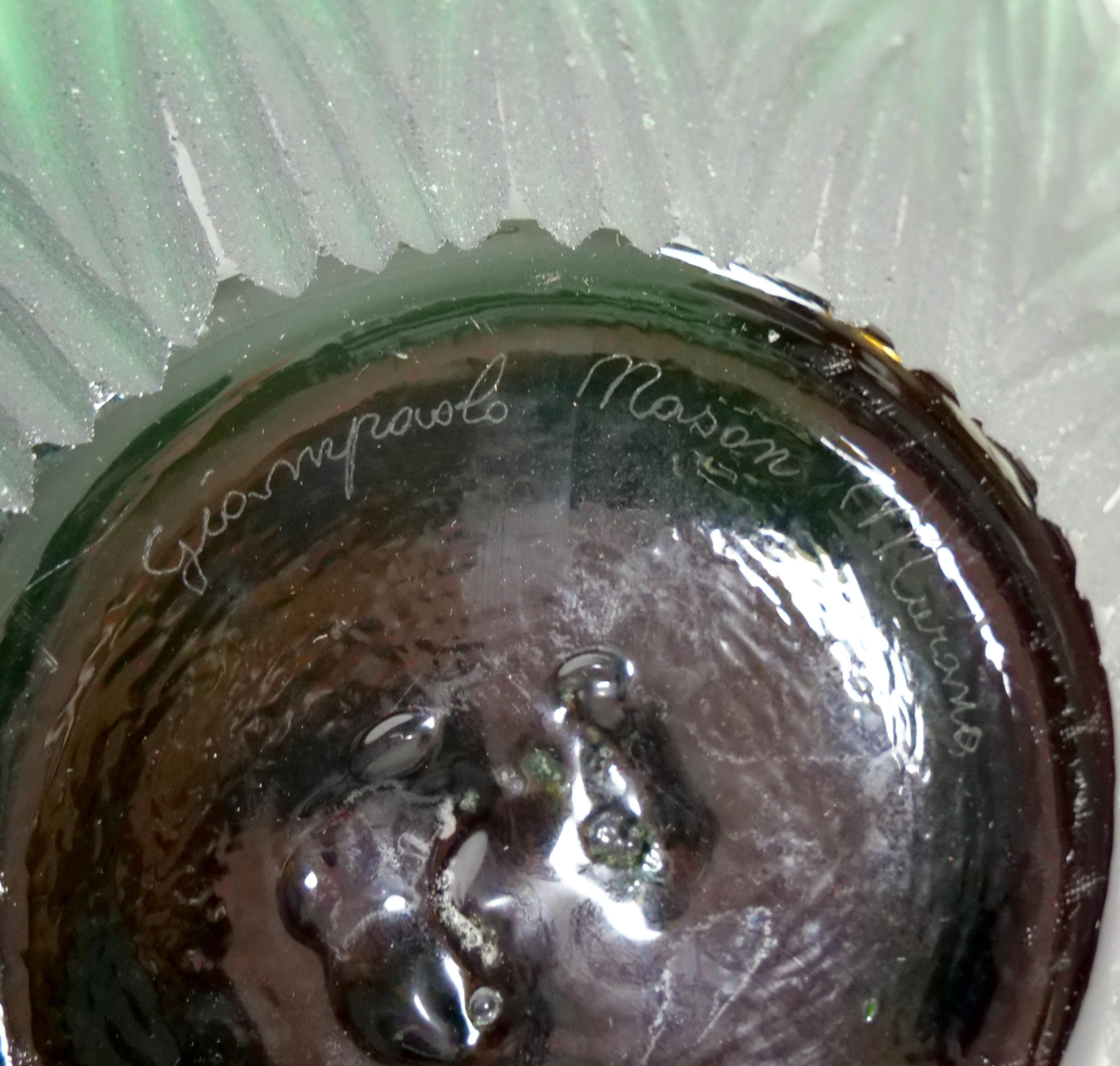 Magnifique bol de centre de table en verre de Murano soufflé à la bouche et fabriqué à la main  en vente 1