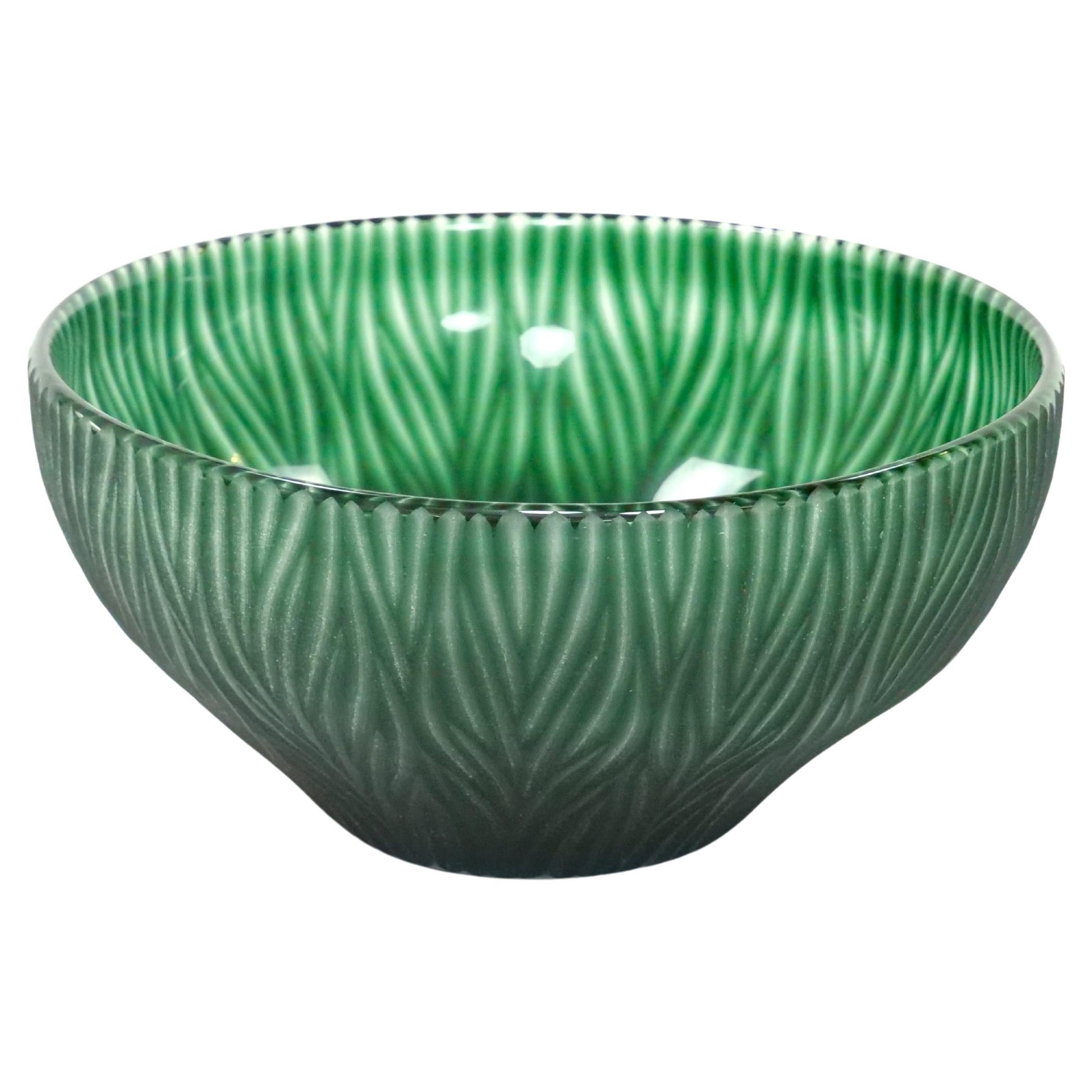 Magnifique bol de centre de table en verre de Murano soufflé à la bouche et fabriqué à la main  en vente