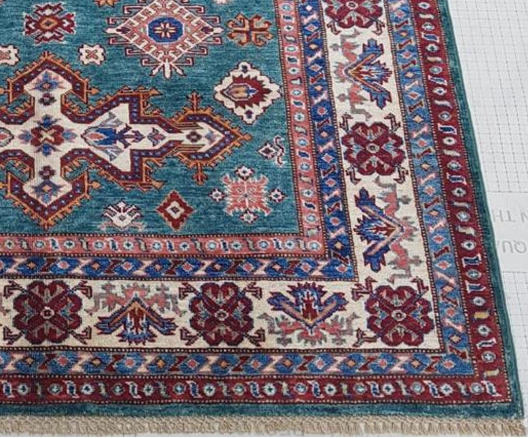 Afghan Beautiful Hand Knotted Wool Shirvan Style Rug with Geometric Pattern For Sale
