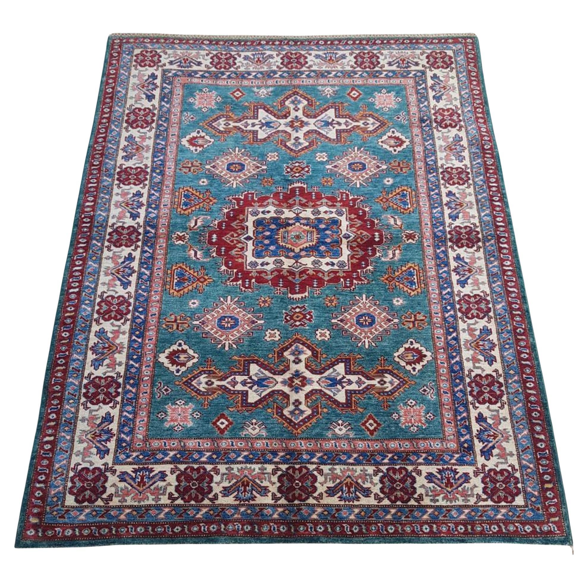 Beautiful Hand Knotted Wool Shirvan Style Rug with Geometric Pattern For Sale