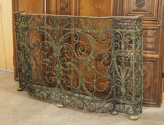 Antique Beautiful Hand Wrought Iron Balcony Grille as Console, South of France, C. 1850