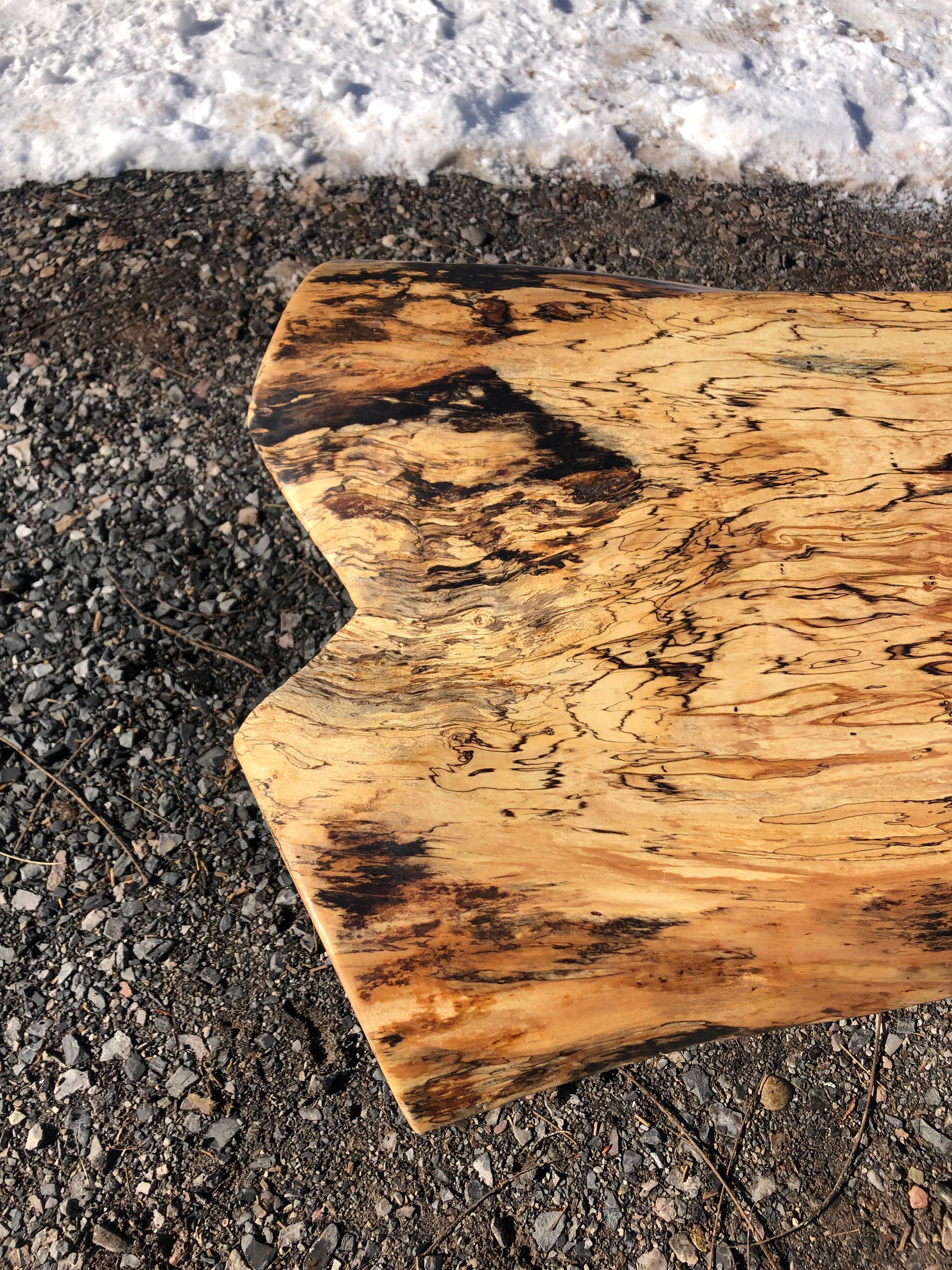 Beautiful Handcrafted Live Edge Maple Organic Modern Coffee Table In Good Condition For Sale In Hopewell, NJ