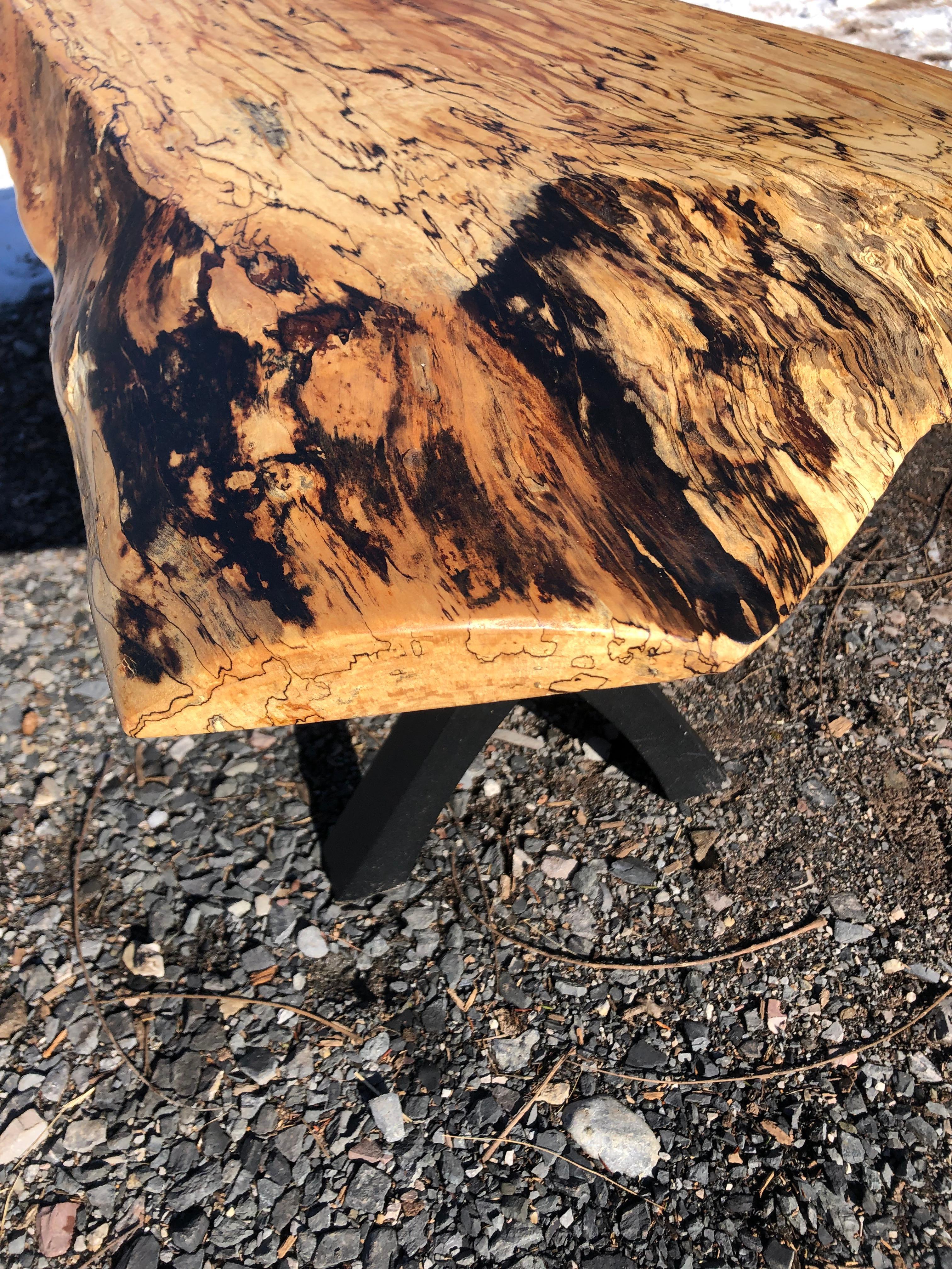 Beautiful Handcrafted Live Edge Maple Organic Modern Coffee Table For Sale 2