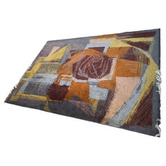 Beautiful Handmade Art Abstract Design Wool Carpet in Style of Kybal, 1960s
