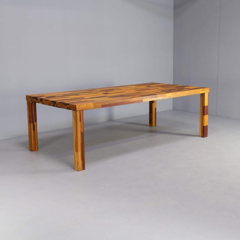 Beautiful Handmade ‘Scrap Wood’ Dining Table XXL For Sale at 1stDibs