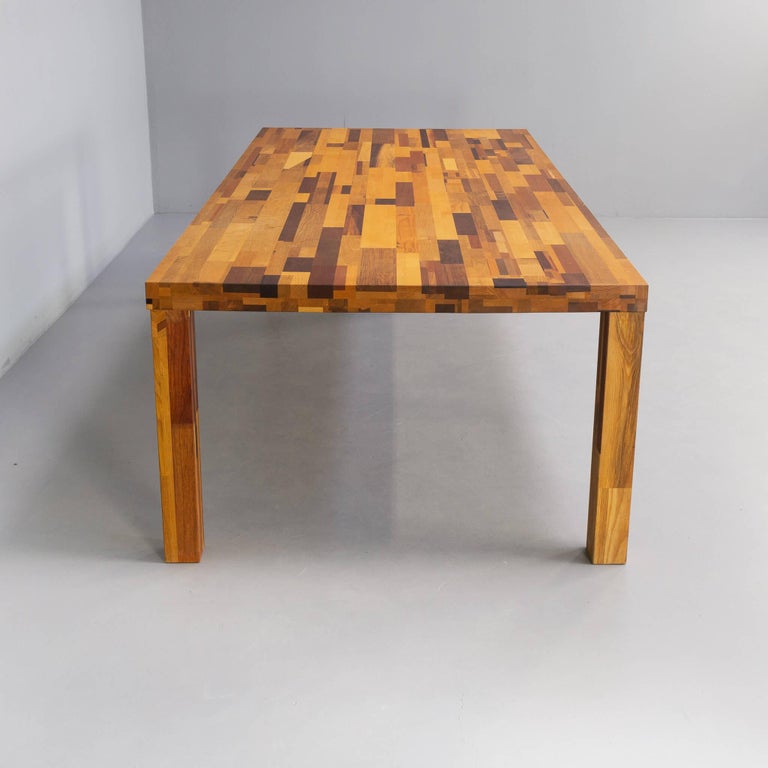 Beautiful Handmade ‘Scrap Wood’ Dining Table XXL For Sale at 1stDibs