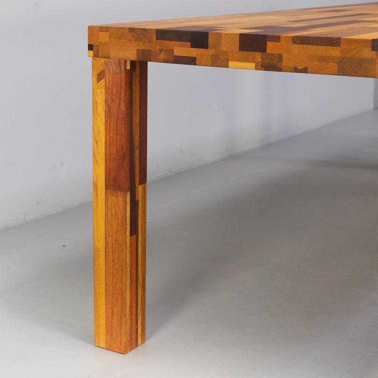 Beautiful Handmade ‘Scrap Wood’ Dining Table XXL For Sale at 1stDibs