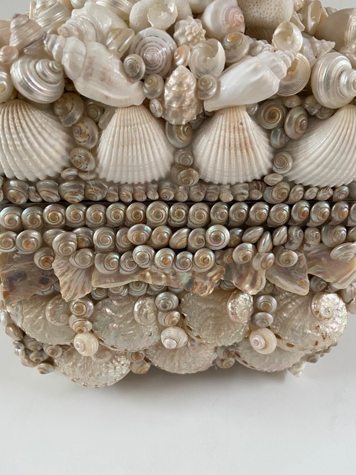 Beautiful Handmade Shell Encrusted Jewelry Box 1