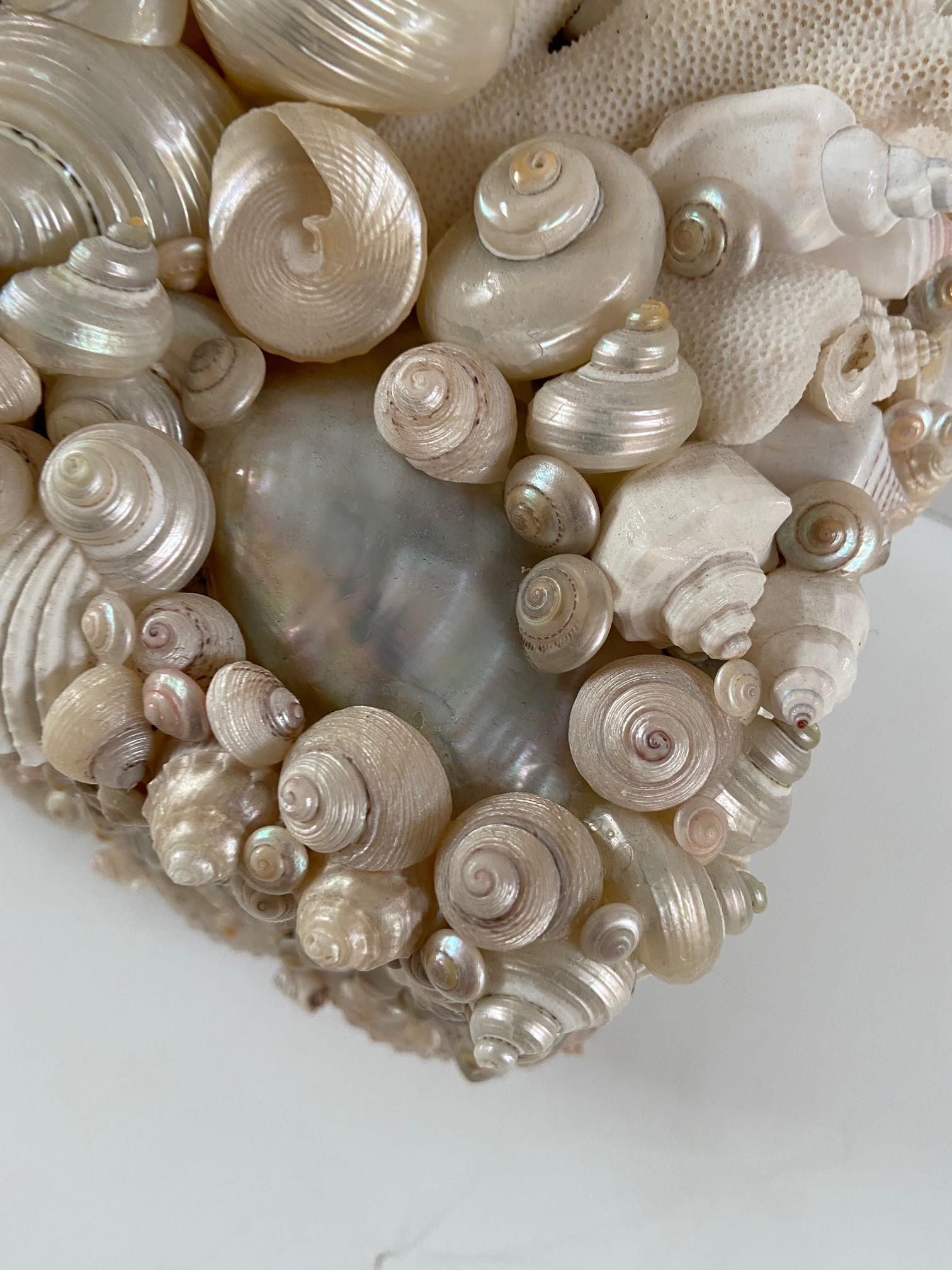 Beautiful Handmade Shell Encrusted Jewelry Box In Good Condition In Los Angeles, CA