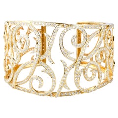 Beautiful Haute Joaillerie 18 carat yellow gold diamonds bracelet