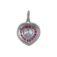 Sophia D. Heart Shaped Platinum Pendant with Rubies and Diamonds
