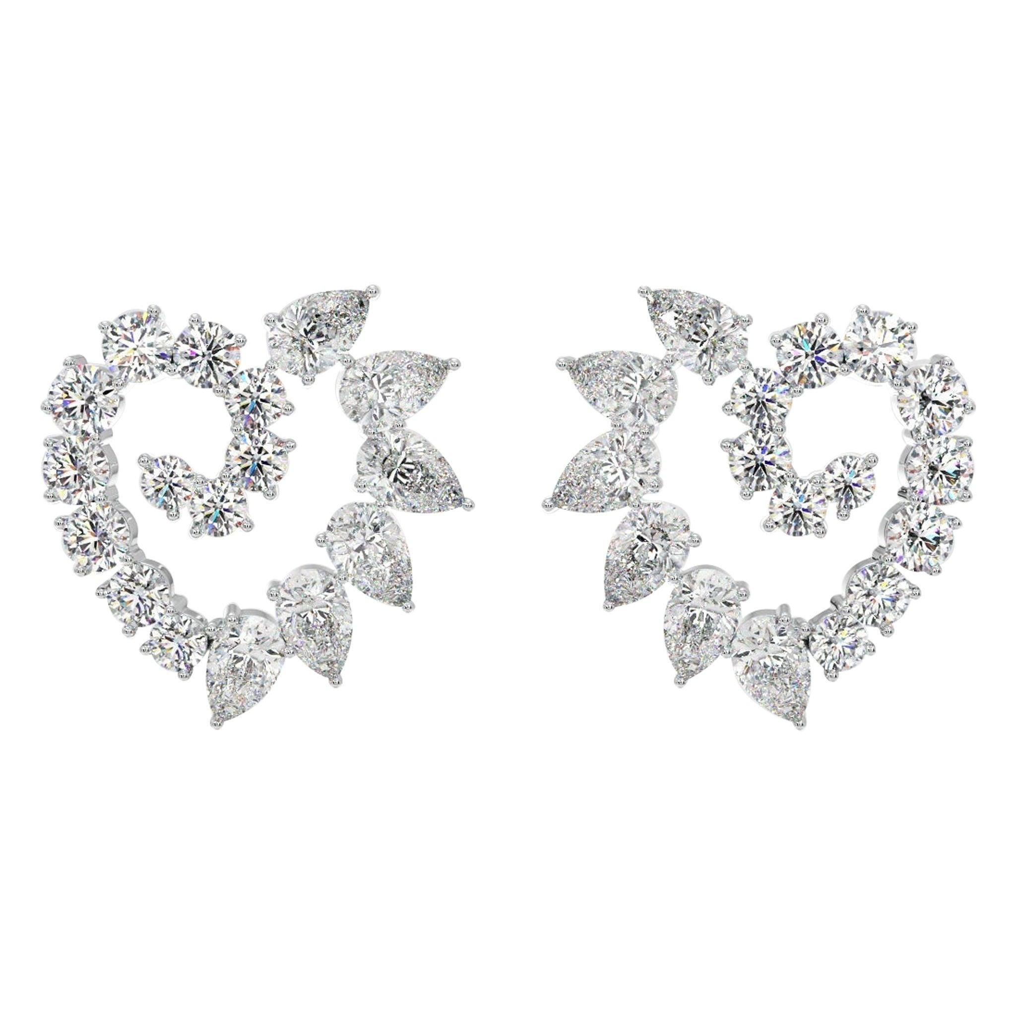 Schöne Herzohrstecker aus Moissanit 925 Sterling Silber Jahrestag Geschenk.