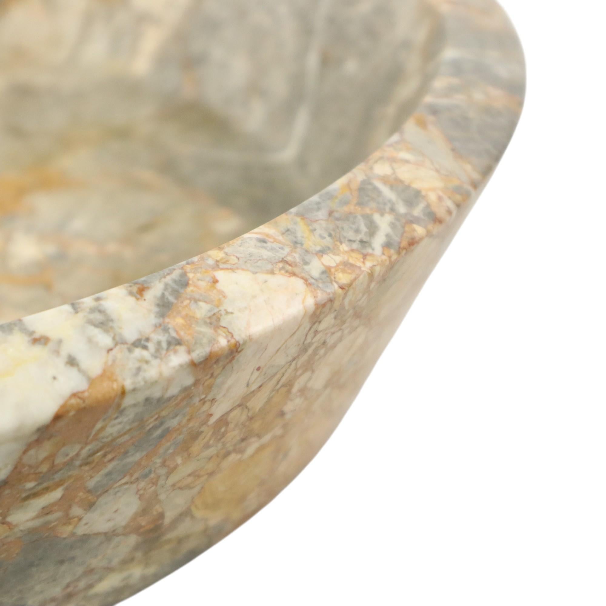 Precioso frutero de mármol grande y pesado XL Piedra natural 40cm en venta 6