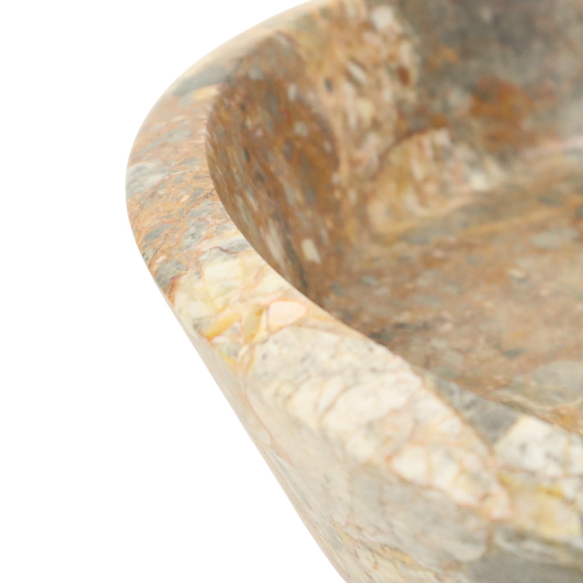 Precioso frutero de mármol grande y pesado XL Piedra natural 40cm en venta 7
