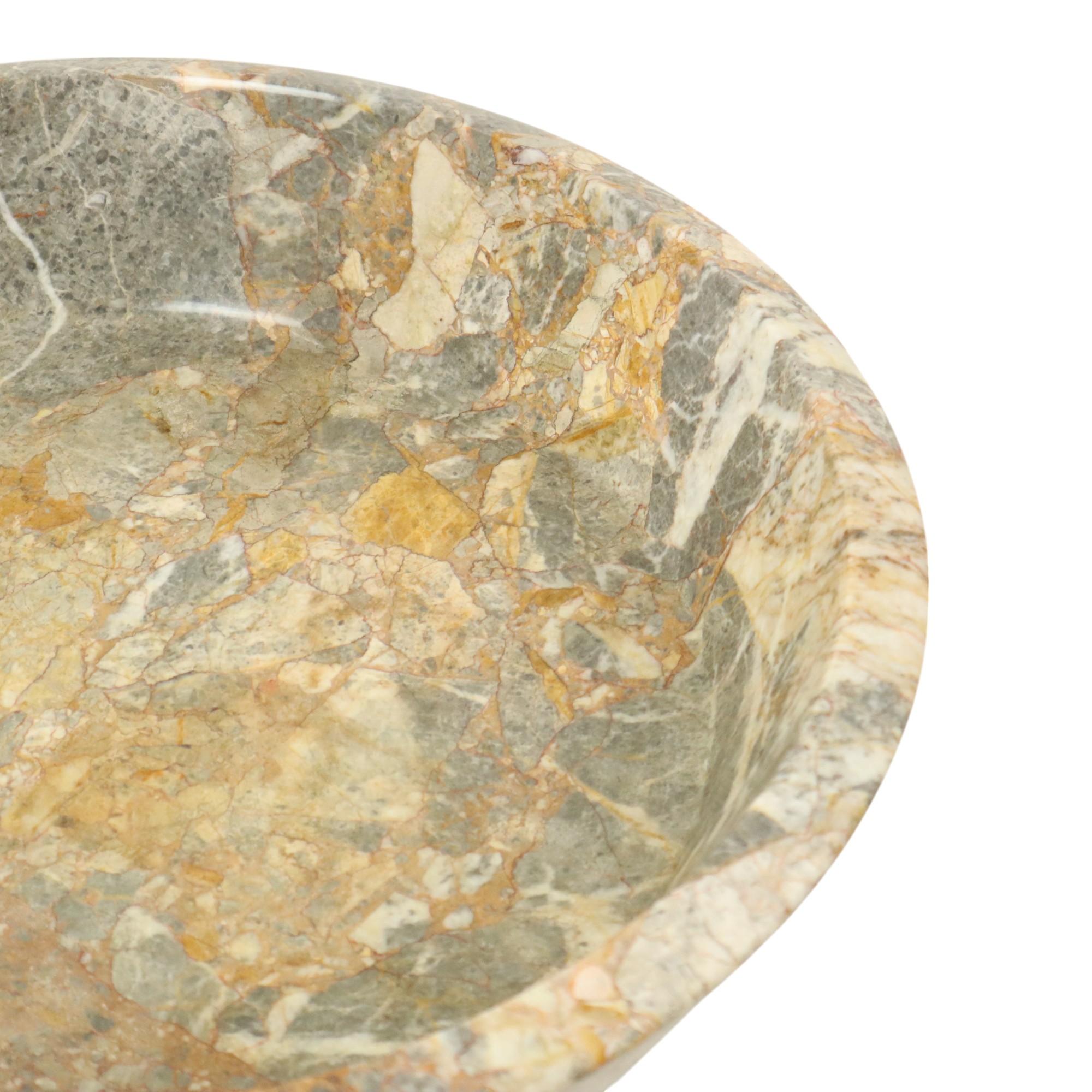 Precioso frutero de mármol grande y pesado XL Piedra natural 40cm en venta 10