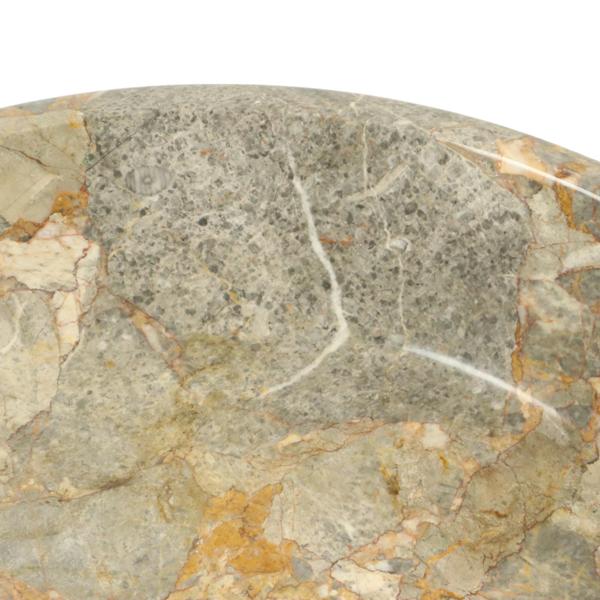Precioso frutero de mármol grande y pesado XL Piedra natural 40cm en venta 13