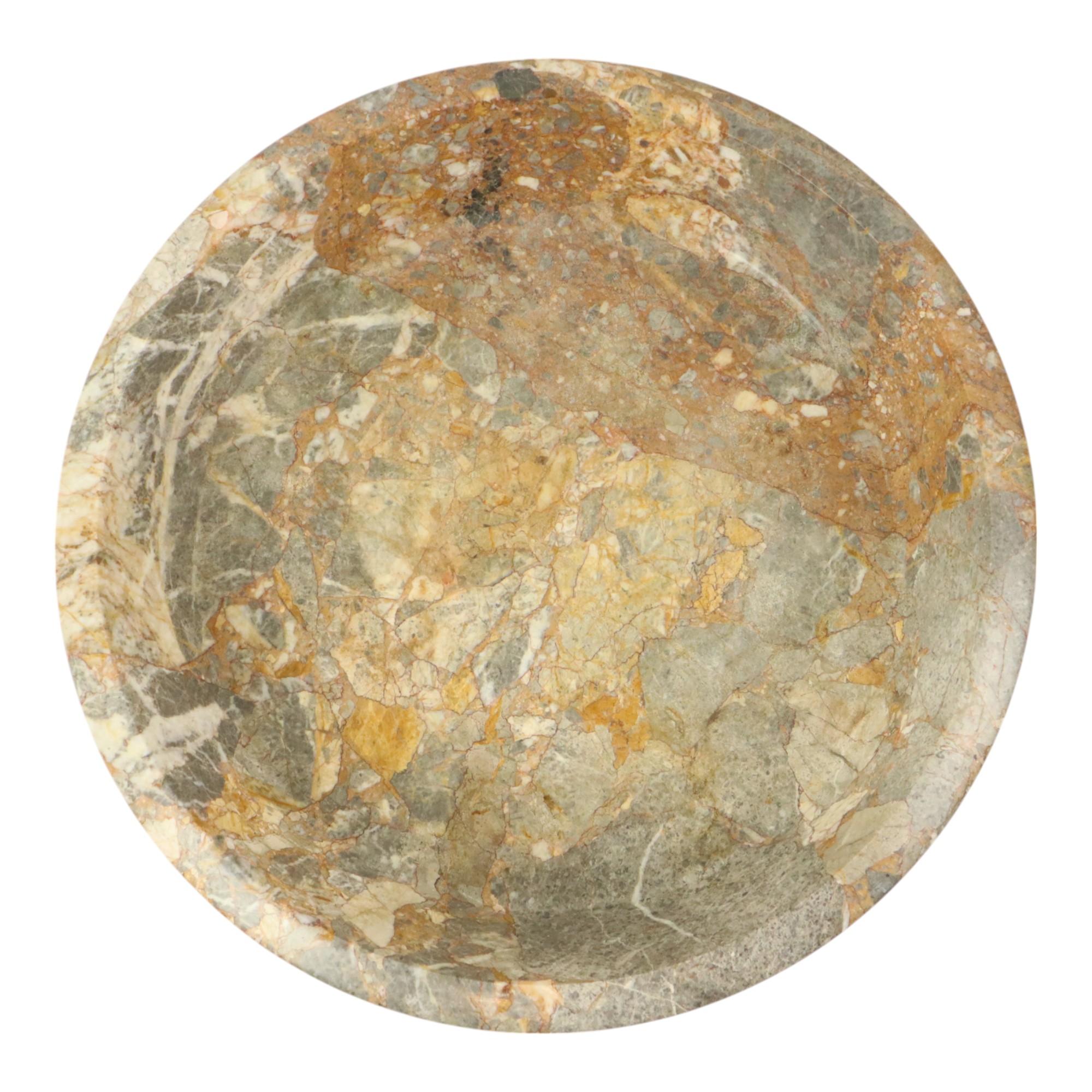 Precioso frutero de mármol grande y pesado XL Piedra natural 40cm en venta 1