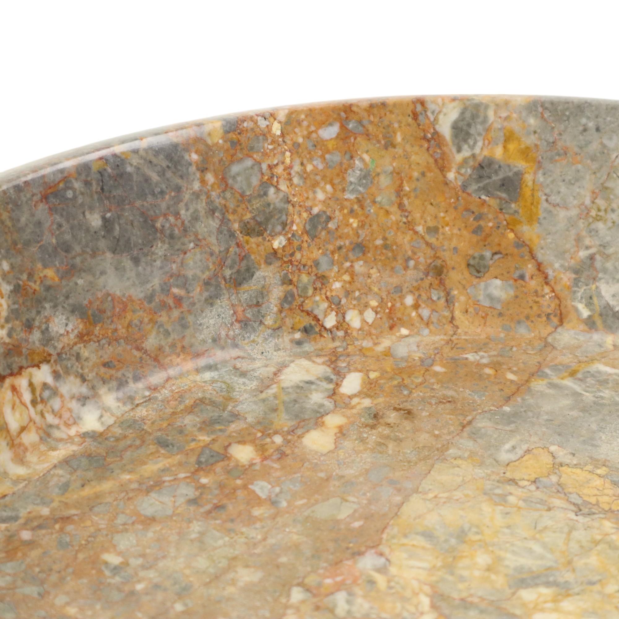 Precioso frutero de mármol grande y pesado XL Piedra natural 40cm en venta 4