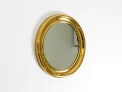 Beautiful, heavy, round Italian brass mirror from the 1960s